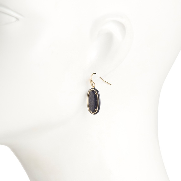 KENDRA SCOTT Navy Dani Enamel Framed Drop Earrings NWT - Picture 4 of 4